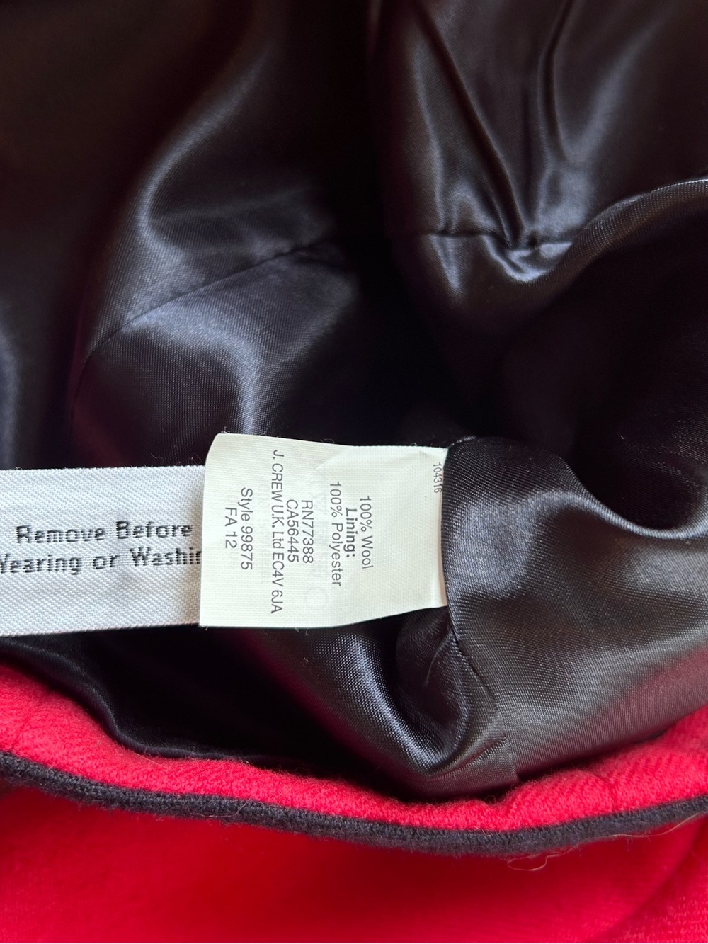 J.Crew Bright Berry Pink Wool Lady Jacket Navy Trim Gold Buttons - Picture 6 of 7